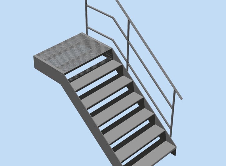 trappe med repo, skridsikre trin og gelænder
